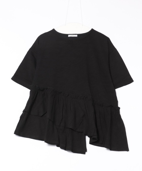 SOTT(ソット)の「Frill hem T-shirt フリルヘムTシャツ(Tシャツ/カットソー・レディース・ブラック/オフホワイト・FREE)」の18枚目の写真