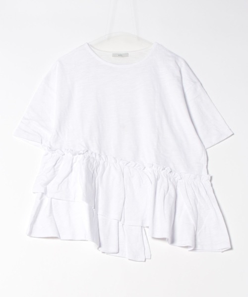 SOTT(ソット)の「Frill hem T-shirt フリルヘムTシャツ(Tシャツ/カットソー・レディース・ブラック/オフホワイト・FREE)」の17枚目の写真