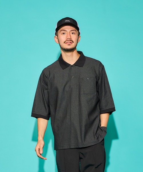 BURLAP OUTFITTER（バーラップアウトフィッター）の「H/S B.B STRIPE POLO / ハーフスリーブ B.B.ストライプ ポロ（ポロシャツ・メンズ・ブラック系その他/グレー系その他/ホワイト系その他・LARGE/MEDIUM）」の2枚目の写真