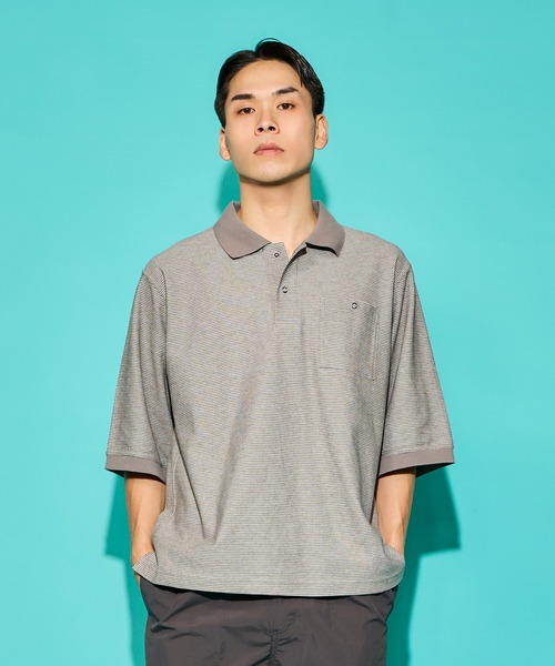 BURLAP OUTFITTER（バーラップアウトフィッター）の「H/S B.B STRIPE POLO / ハーフスリーブ B.B.ストライプ ポロ（ポロシャツ・メンズ・ブラック系その他/グレー系その他/ホワイト系その他・LARGE/MEDIUM）」の3枚目の写真