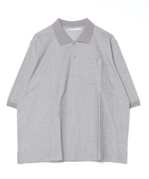 BURLAP OUTFITTER（バーラップアウトフィッター）の「H/S B.B STRIPE POLO / ハーフスリーブ B.B.ストライプ ポロ（ポロシャツ・メンズ・ブラック系その他/グレー系その他/ホワイト系その他・LARGE/MEDIUM）」の4枚目の写真