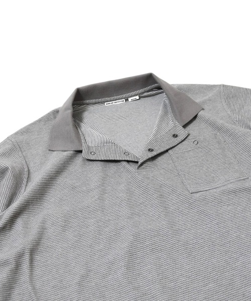 BURLAP OUTFITTER（バーラップアウトフィッター）の「H/S B.B STRIPE POLO / ハーフスリーブ B.B.ストライプ ポロ（ポロシャツ・メンズ・ブラック系その他/グレー系その他/ホワイト系その他・LARGE/MEDIUM）」の8枚目の写真