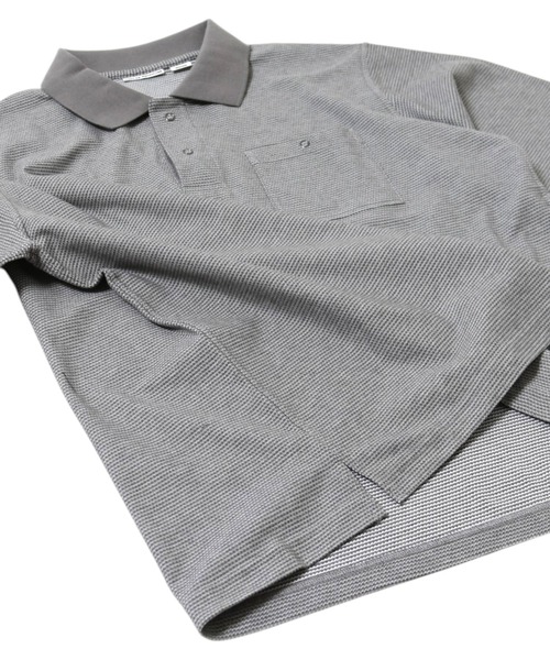 BURLAP OUTFITTER（バーラップアウトフィッター）の「H/S B.B STRIPE POLO / ハーフスリーブ B.B.ストライプ ポロ（ポロシャツ・メンズ・ブラック系その他/グレー系その他/ホワイト系その他・LARGE/MEDIUM）」の9枚目の写真