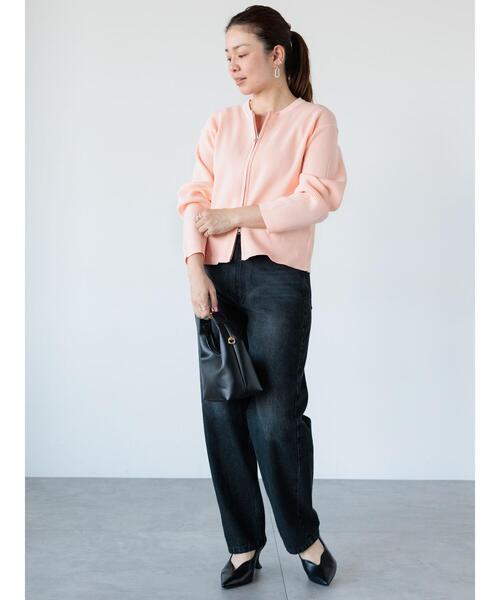 Lugnoncure(ルノンキュール)の「ダブルジップクルーネックカーディガン《2025spring catalog item》(カーディガン/ボレロ・レディース・ネイビー/ピンク/オフホワイト/ブラック・F)」の8枚目の写真