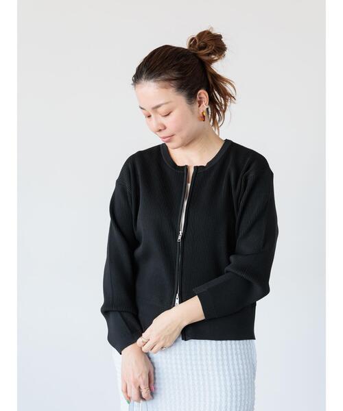 Lugnoncure(ルノンキュール)の「ダブルジップクルーネックカーディガン《2025spring catalog item》(カーディガン/ボレロ・レディース・ネイビー/ピンク/オフホワイト/ブラック・F)」の13枚目の写真