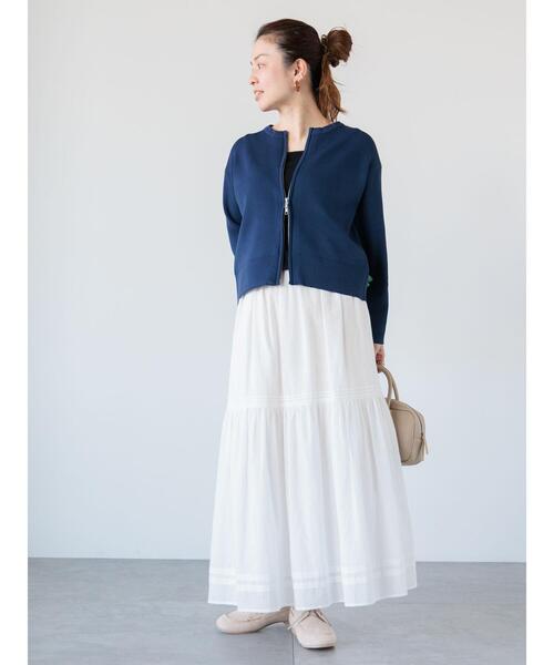 Lugnoncure(ルノンキュール)の「ダブルジップクルーネックカーディガン《2025spring catalog item》(カーディガン/ボレロ・レディース・ネイビー/ピンク/オフホワイト/ブラック・F)」の14枚目の写真