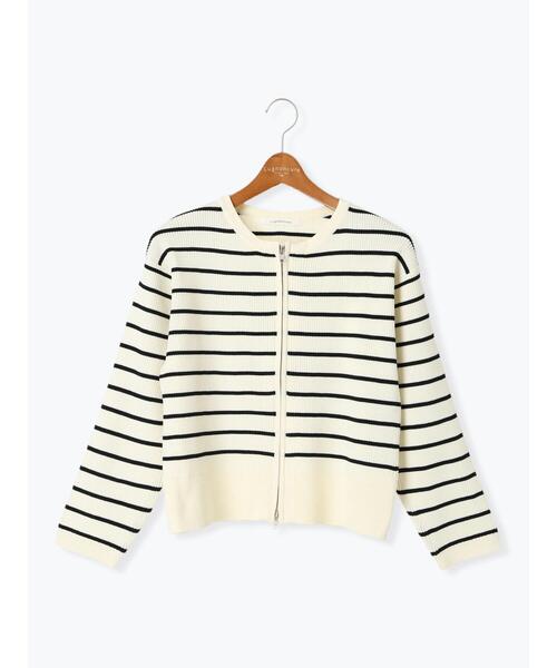 Lugnoncure(ルノンキュール)の「ダブルジップクルーネックカーディガン《2025spring catalog item》(カーディガン/ボレロ・レディース・ネイビー/ピンク/オフホワイト/ブラック・F)」の17枚目の写真