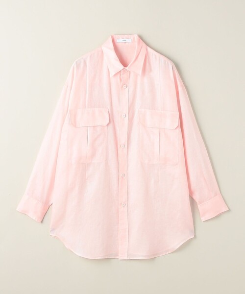ASTRAET❤︎ブルーシャツ セール】＜ASTRAET＞フラップポケット シアー レギュラーカラー