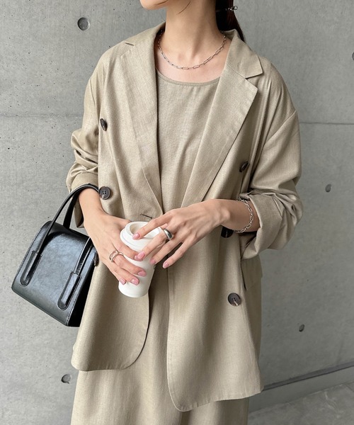 andme(アンドミー)の「リネンライクフレアロングワンピース(ワンピース・レディース・ダークベージュ/ブラック/キナリ・L/M)」の20枚目の写真