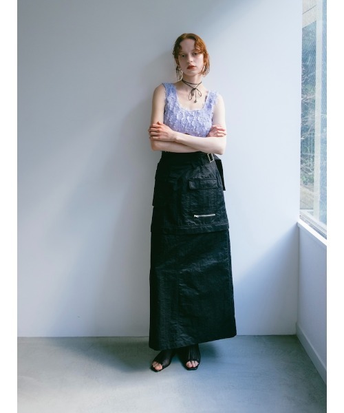 sahara(サハラ)の「Belted 2way Cargo Skirt/ベルト2ウェイカーゴスカート(スカート・レディース・ブラック/カーキ・FREE)」の21枚目の写真