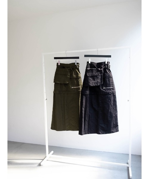 sahara(サハラ)の「Belted 2way Cargo Skirt/ベルト2ウェイカーゴスカート(スカート・レディース・ブラック/カーキ・FREE)」の6枚目の写真