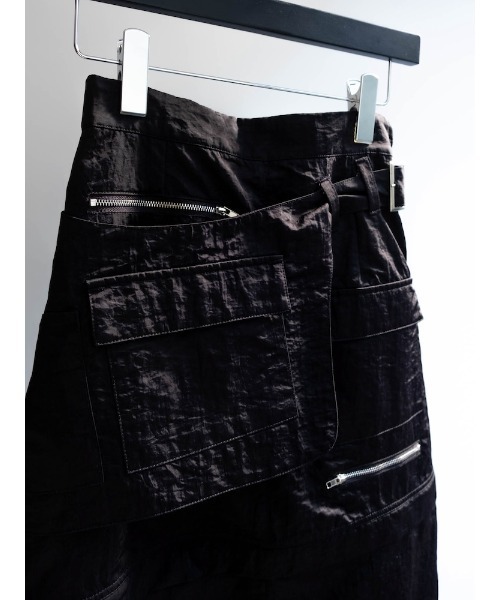 sahara(サハラ)の「Belted 2way Cargo Skirt/ベルト2ウェイカーゴスカート(スカート・レディース・ブラック/カーキ・FREE)」の7枚目の写真