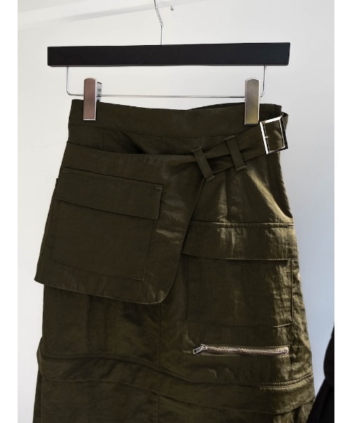 sahara(サハラ)の「Belted 2way Cargo Skirt/ベルト2ウェイカーゴスカート(スカート・レディース・ブラック/カーキ・FREE)」の8枚目の写真