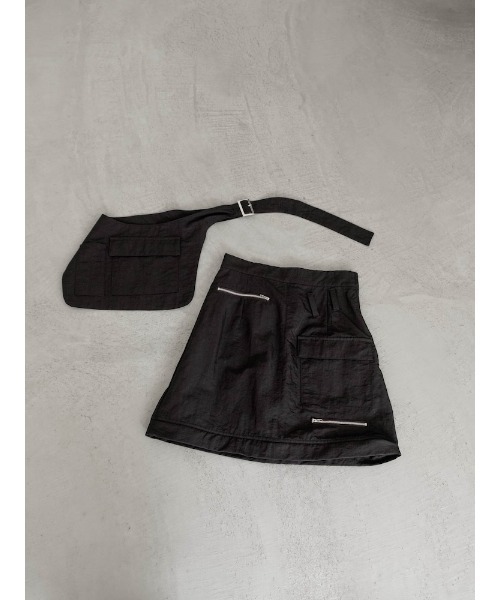 sahara(サハラ)の「Belted 2way Cargo Skirt/ベルト2ウェイカーゴスカート(スカート・レディース・ブラック/カーキ・FREE)」の9枚目の写真