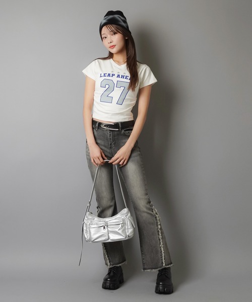 セール】ギャザー入りVネックカットソー/27（Tシャツ/カットソー