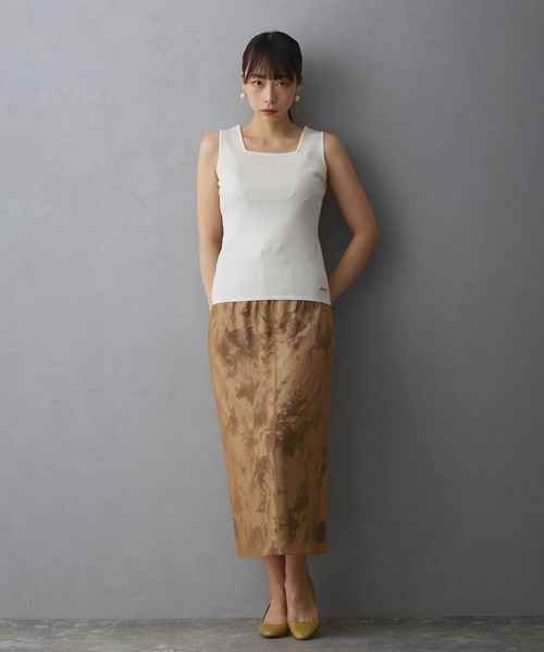 NICOLE white（ニコルホワイト）の「ニットタンクトップ（タンクトップ・レディース・ブラック/オフホワイト/グレー/グリーン/ピンク・FREE）」の10枚目の写真