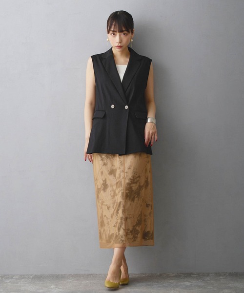 NICOLE white（ニコルホワイト）の「ニットタンクトップ（タンクトップ・レディース・ブラック/オフホワイト/グレー/グリーン/ピンク・FREE）」の9枚目の写真