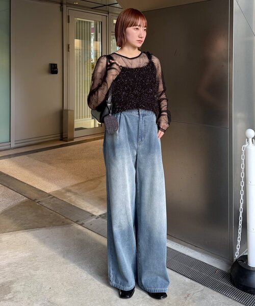 mline（エムライン）の「[mline]ラメビスチェSET楊柳ブラウス（シャツ/ブラウス・レディース・アイボリー/ブラック/ピンク/ブルー・FREE）」の15枚目の写真