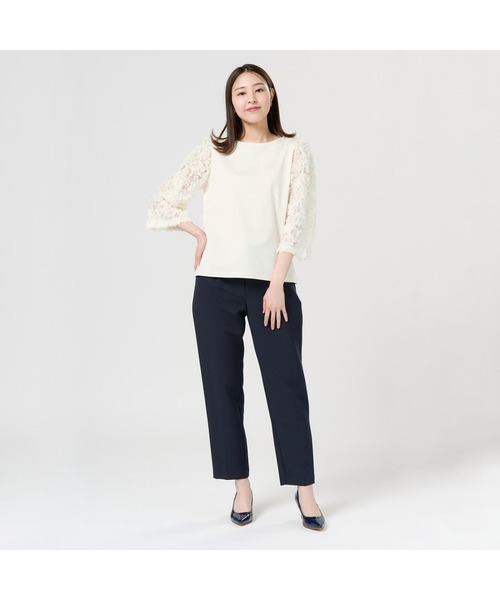 TOKYO SHIRTS(トウキョウシャツ)の「フレア袖レースブラウス 七分袖 レディース(販売停止中)(シャツ/ブラウス・レディース・ブラック/オフホワイト・LL/M/L)」の11枚目の写真