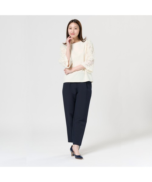 TOKYO SHIRTS(トウキョウシャツ)の「フレア袖レースブラウス 七分袖 レディース(販売停止中)(シャツ/ブラウス・レディース・ブラック/オフホワイト・LL/M/L)」の10枚目の写真