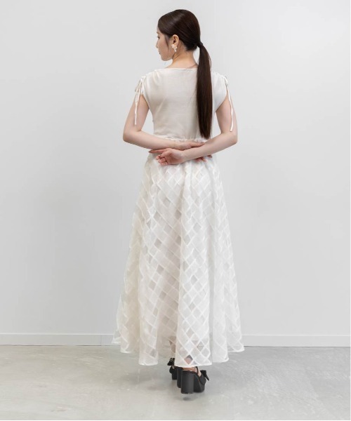 RANDA（ランダ）の「ニットドッキングチェックワンピース（ワンピース・レディース・ブルー/ホワイト/ブラック・1/0）」の10枚目の写真