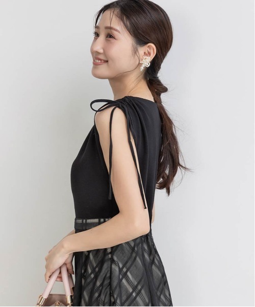 RANDA（ランダ）の「ニットドッキングチェックワンピース（ワンピース・レディース・ブルー/ホワイト/ブラック・1/0）」の18枚目の写真