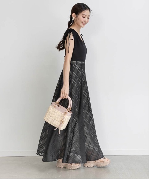 RANDA（ランダ）の「ニットドッキングチェックワンピース（ワンピース・レディース・ブルー/ホワイト/ブラック・1/0）」の20枚目の写真