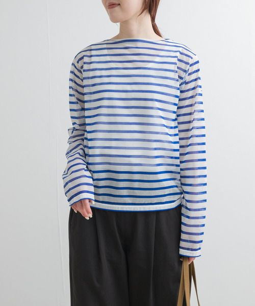 【新品未使用】ORCIVAL オーシバル サイズ4 ネイビー セール】ORCIVAL BOAT NECK LONG-SLEEVE PULLOVER（Tシャツ