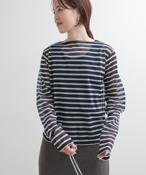 ORCIVAL（オーシバル）の「ORCIVAL　BOAT NECK LONG-SLEEVE PULLOVER（Tシャツ/カットソー・レディース・ネイビー/ピンク/ブルー・1）」の21枚目の写真