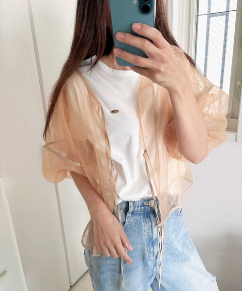 GeeRA（ジーラ）の「ロゴプレート付コンパクトＴシャツ（Tシャツ/カットソー・レディース・オフホワイト/モカ/ブラック・LARGE/MEDIUM）」の7枚目の写真