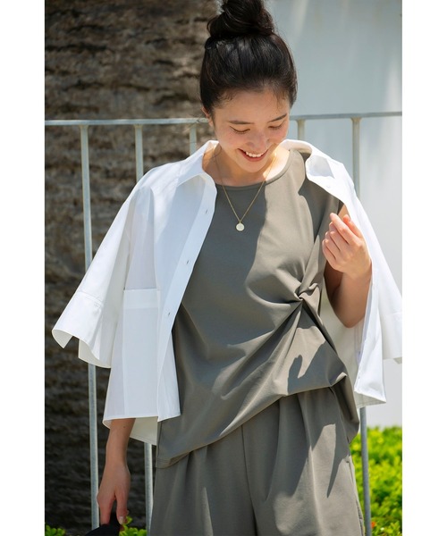 tシャツ 「NAVYS掲載 / 水陸両用」ランド アンド ウォーター ツイスト トップス レディース NAVYS掲載 / 水陸両用】ランド アンド ウォーター ツイスト