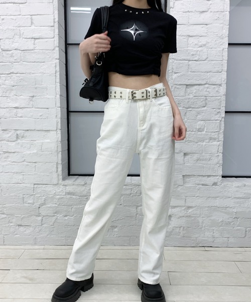 lilful（リルフル）の「スターアイレットスタッズベルト（ベルト・レディース・ブラウン/ホワイト/ダークブラウン/ブラック・F）」の9枚目の写真