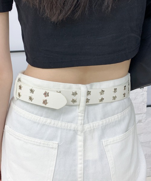 lilful（リルフル）の「スターアイレットスタッズベルト（ベルト・レディース・ブラウン/ホワイト/ダークブラウン/ブラック・F）」の10枚目の写真