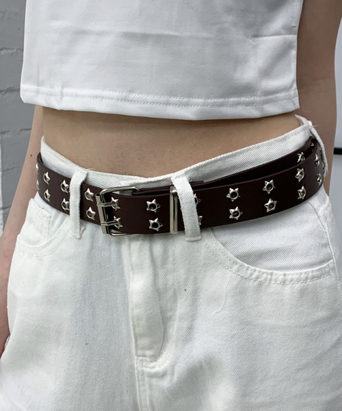lilful（リルフル）の「スターアイレットスタッズベルト（ベルト・レディース・ブラウン/ホワイト/ダークブラウン/ブラック・F）」の13枚目の写真
