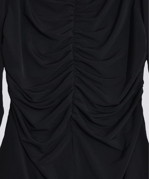 kiehtova（キエトヴァ）の「【kiehtova】MOIST GATHER LONG TEE/モイスト ギャザー ロング ティー（Tシャツ/カットソー・レディース・ホワイト/ブラック・FREE）」の5枚目の写真