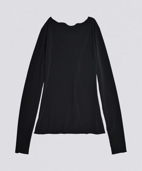 kiehtova（キエトヴァ）の「【kiehtova】MOIST GATHER LONG TEE/モイスト ギャザー ロング ティー（Tシャツ/カットソー・レディース・ホワイト/ブラック・FREE）」の6枚目の写真