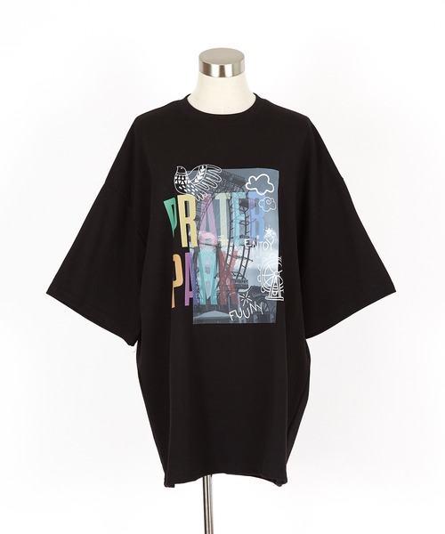 a.p.o.v.（エーピーオービー）の「a.p.o.v. カラフルロゴレイヤーフォトプリントオーバーサイズTシャツ（Tシャツ/カットソー・メンズ・ブラック/ホワイト・ONESIZE）」の13枚目の写真