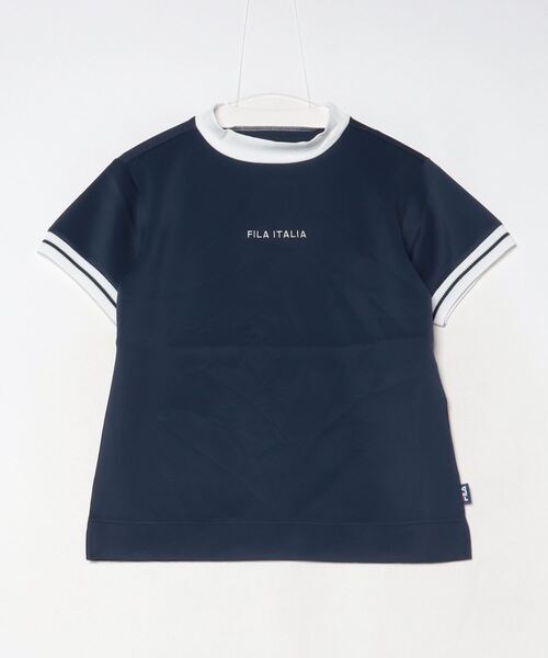 FILA（フィラ）の「フィラ FILA モックネックシャツ（シャツ/ブラウス・レディース・ホワイト/ネイビー・M/L）」の2枚目の写真