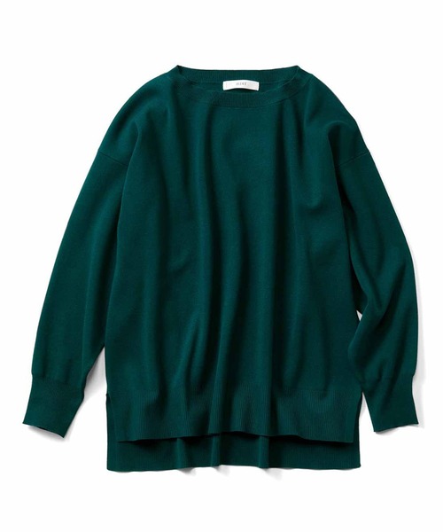 IEDIT(イディット)の「IEDIT 花粉リリース&UVカットがうれしい シルエットがきれいな上品シンプルニット(ニット/セーター・レディース・グリーン/ダークブラウン・LL/3L/M/L/S/4L)」の9枚目の写真