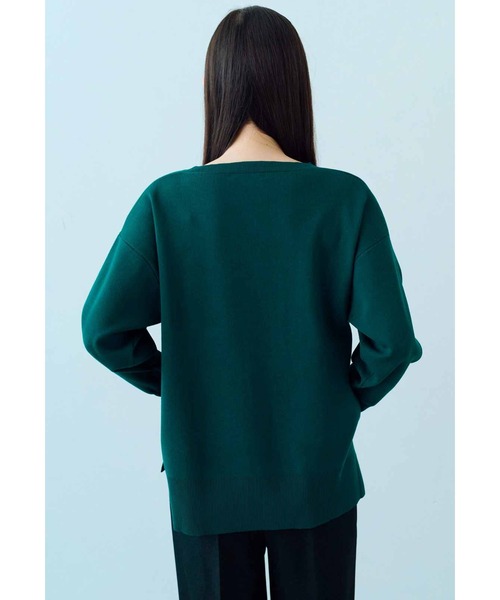 IEDIT(イディット)の「IEDIT 花粉リリース&UVカットがうれしい シルエットがきれいな上品シンプルニット(ニット/セーター・レディース・グリーン/ダークブラウン・LL/3L/M/L/S/4L)」の12枚目の写真