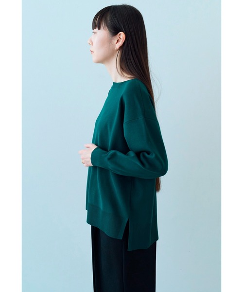 IEDIT(イディット)の「IEDIT 花粉リリース&UVカットがうれしい シルエットがきれいな上品シンプルニット(ニット/セーター・レディース・グリーン/ダークブラウン・LL/3L/M/L/S/4L)」の11枚目の写真