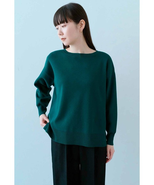 IEDIT(イディット)の「IEDIT 花粉リリース&UVカットがうれしい シルエットがきれいな上品シンプルニット(ニット/セーター・レディース・グリーン/ダークブラウン・LL/3L/M/L/S/4L)」の10枚目の写真