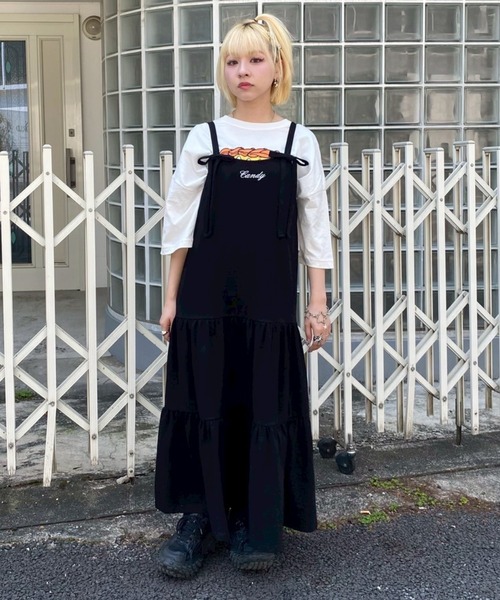 Candy Stripper（キャンディストリッパー）の「RIBBON TIERED CAMI ワンピース（ワンピース・レディース・ブラック/ブルー/ピンク・FREE）」の20枚目の写真