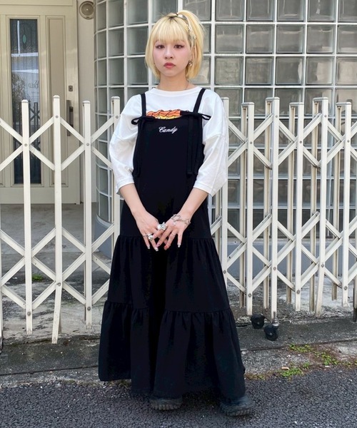 Candy Stripper（キャンディストリッパー）の「RIBBON TIERED CAMI ワンピース（ワンピース・レディース・ブラック/ブルー/ピンク・FREE）」の21枚目の写真
