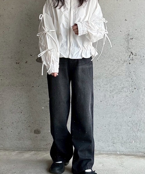 merrylatte(メリーラテ)の「低身長OK◎キラキララインストーンデニムパンツ(デニムパンツ・レディース・ブラック・SMALL)」の20枚目の写真