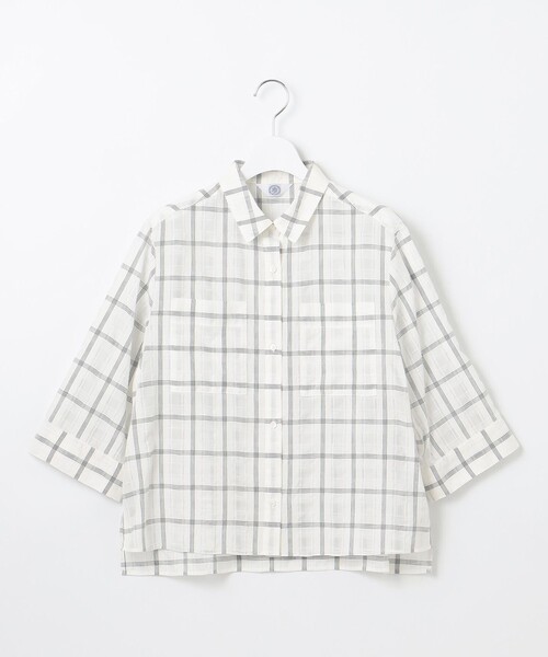 J.PRESS(ジェイプレス)の「【洗える】SHEER チェック シャツ ブラウス(シャツ/ブラウス・レディース・オレンジ系3/ピーコックグリーン系3/ホワイト系3・9/11)」の9枚目の写真