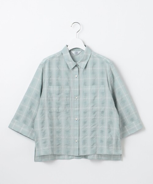 J.PRESS(ジェイプレス)の「【洗える】SHEER チェック シャツ ブラウス(シャツ/ブラウス・レディース・オレンジ系3/ピーコックグリーン系3/ホワイト系3・9/11)」の10枚目の写真