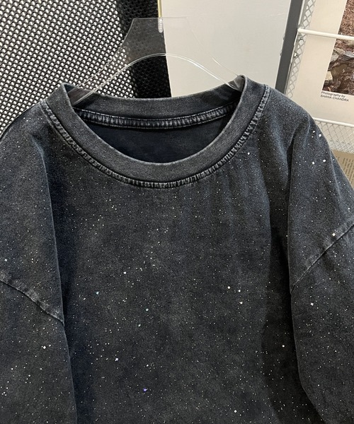 tシャツ ビッグシルエットラメトップス レディース ビッグシルエット ラメ ピグメントTシャツ（Tシャツ/カットソー