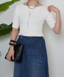 Jena espace merveilleux | 半袖リブニット(ニット/セーター)