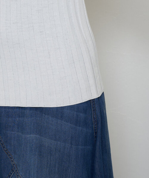 Jena espace merveilleux（ジェナ　エスパスメルヴェイユ）の「半袖リブニット（ニット/セーター・レディース・バイオレット/オフホワイト/ブラック・FREE）」の18枚目の写真